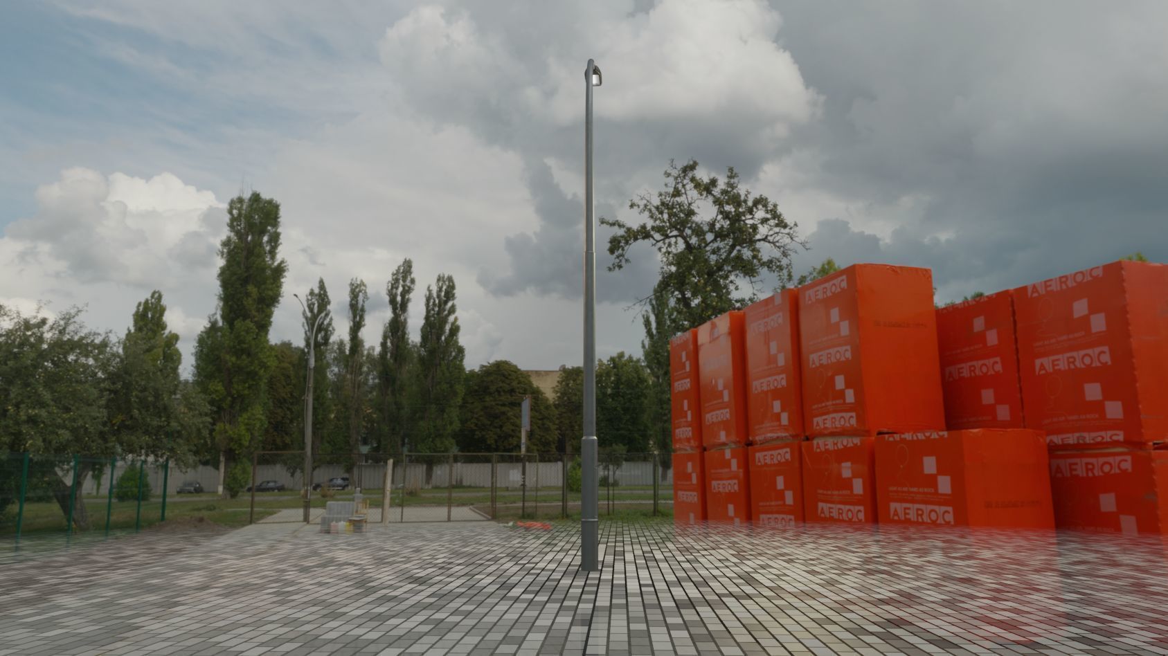 Street Light 11 version 11 6m with pole 1 Low-poly 3D model_2