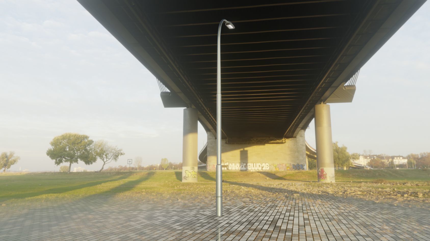 Street Light 11 version 11 6m with pole 1 Low-poly 3D model_3