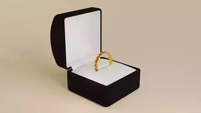 Gold Ring with Sphere Ruby Stone and Box 06 - Anel de ouro