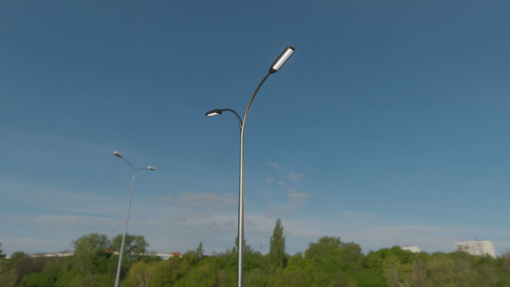 Street Light 11 version 10 6m with pole 4 Low-poly 3D model_16