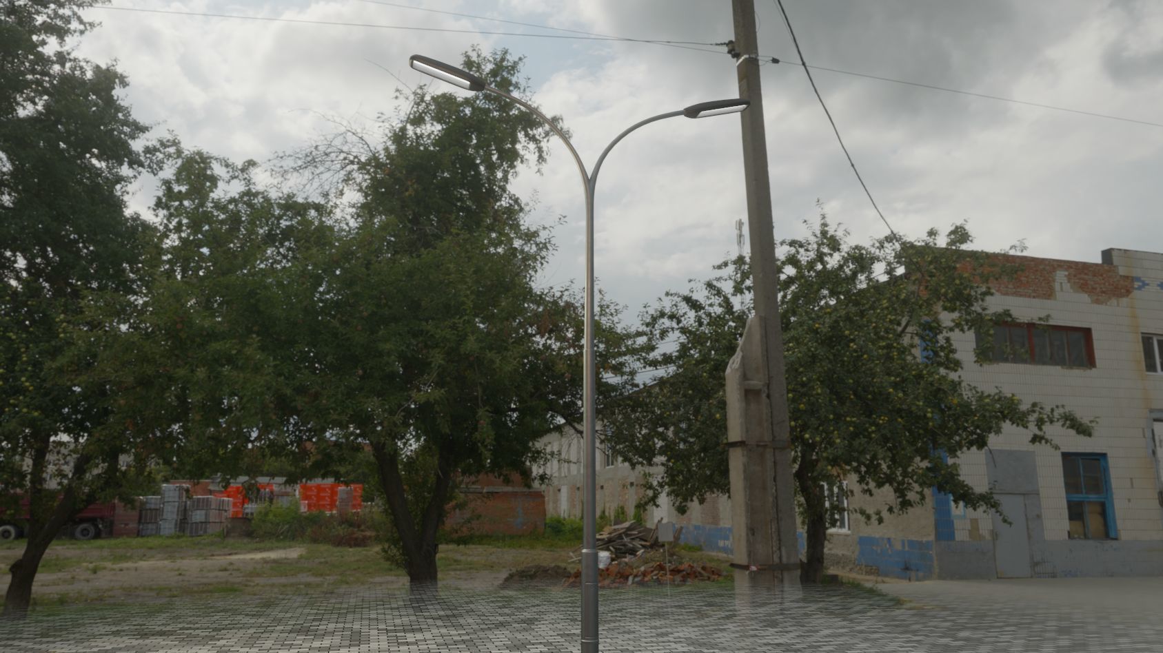 Street Light 11 version 10 6m with pole 4 Low-poly 3D model_26
