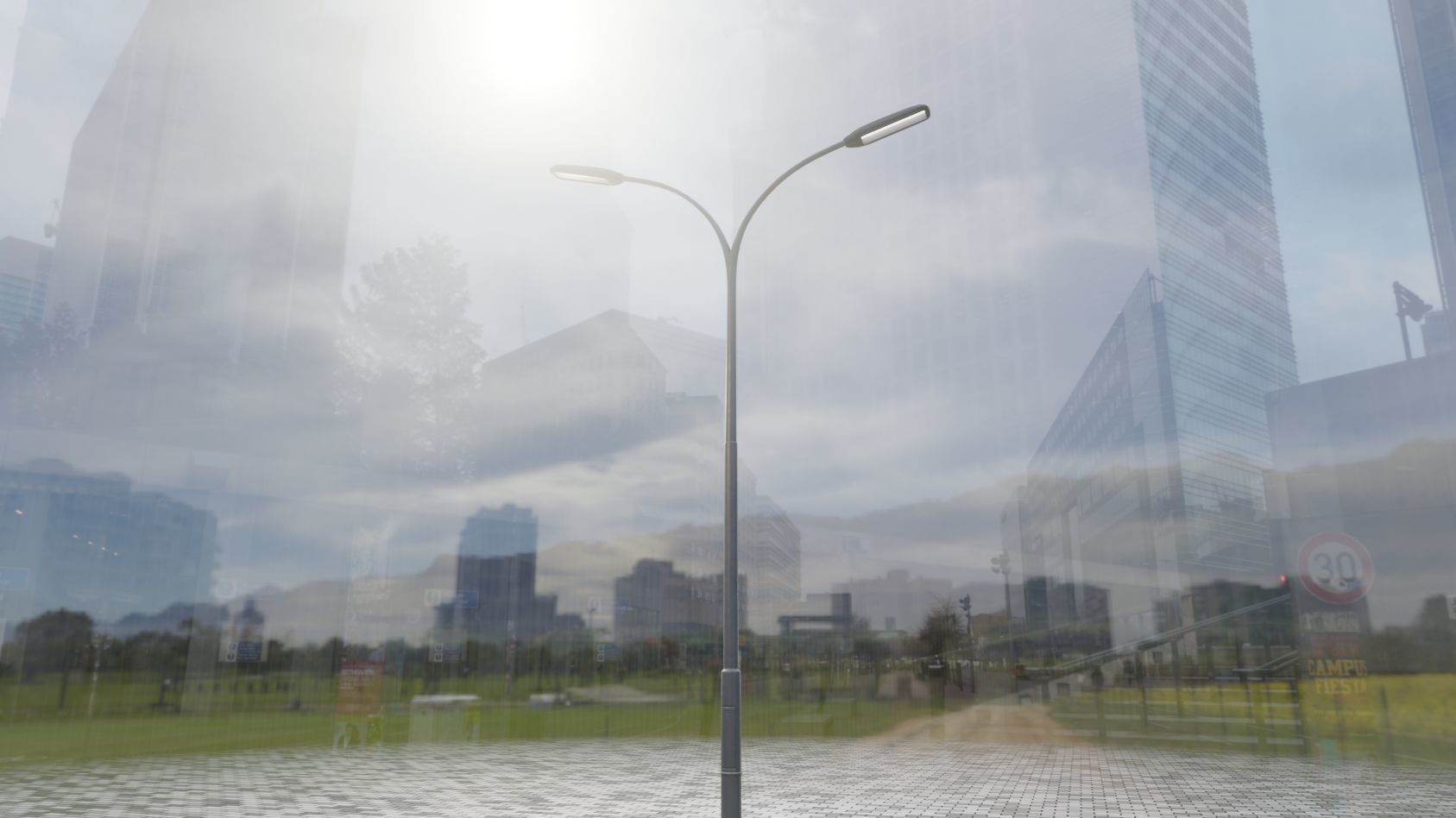 Street Light 11 version 10 6m with pole 4 Low-poly 3D model_29