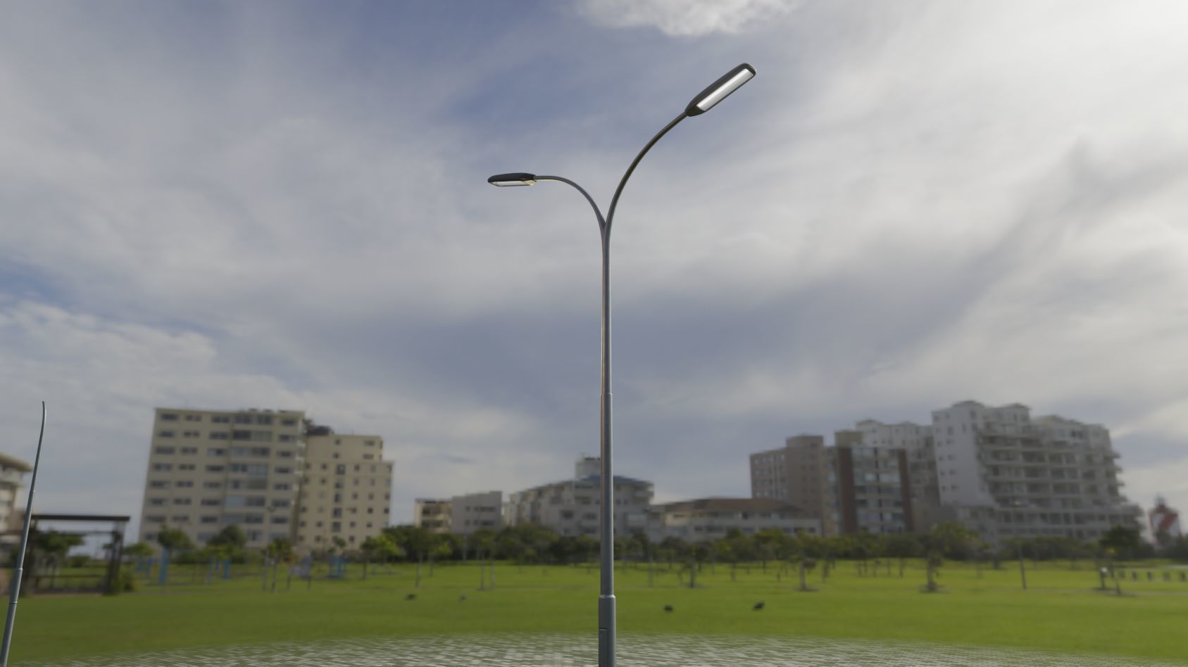 Street Light 11 version 10 6m with pole 4 Low-poly 3D model_64