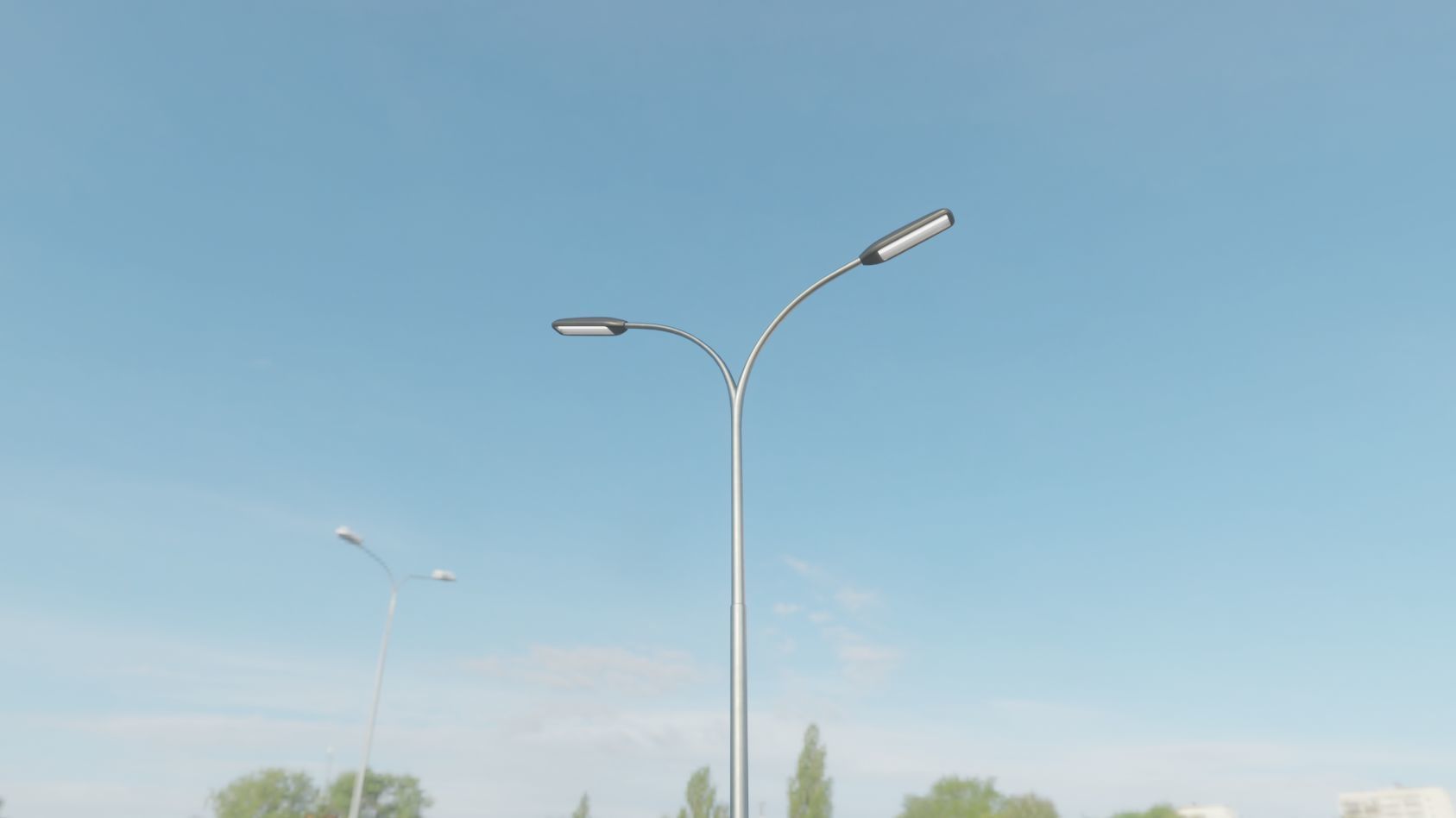 Street Light 11 version 10 6m with pole 4 Low-poly 3D model_46