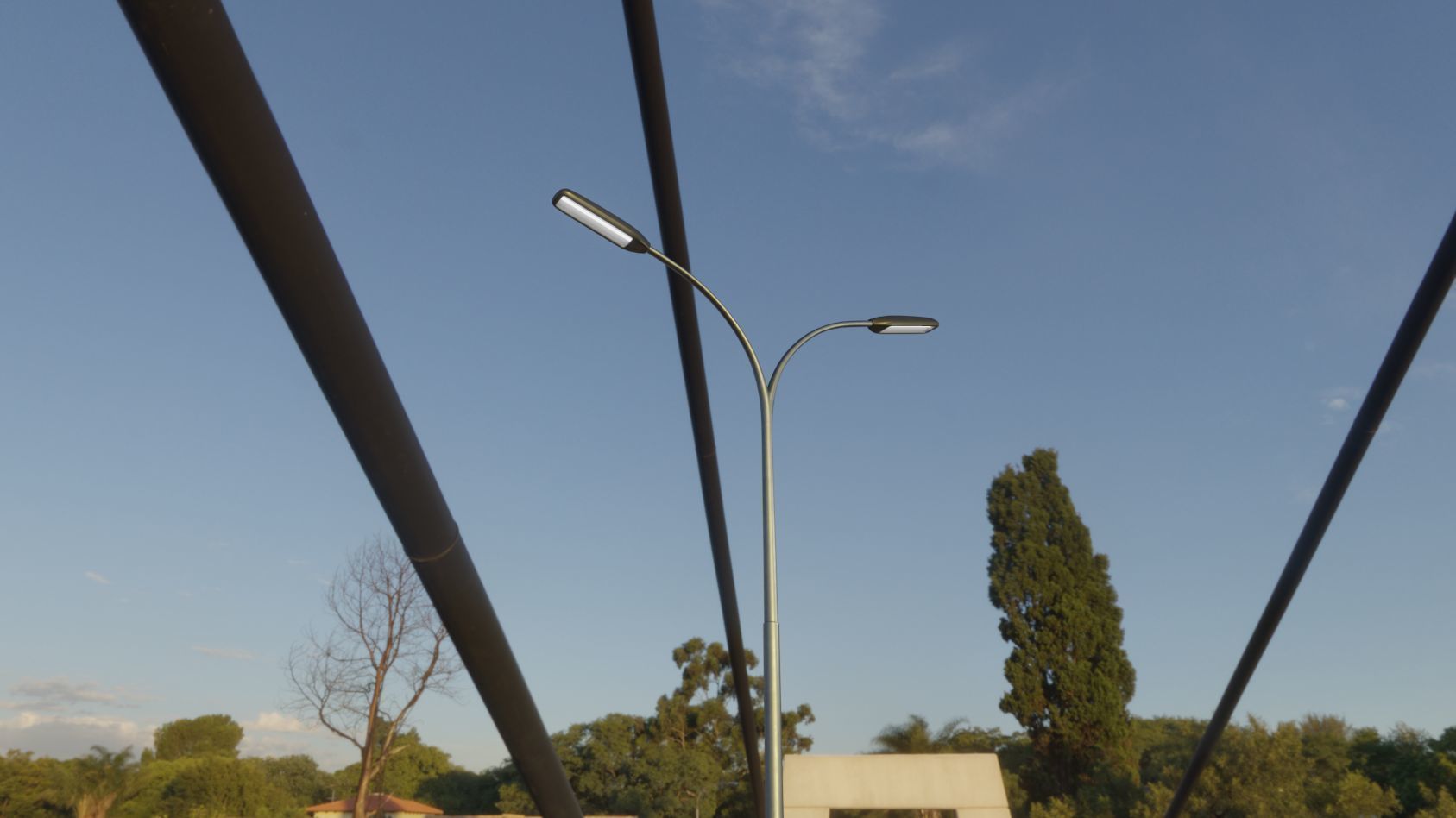 Street Light 11 version 10 6m with pole 4 Low-poly 3D model_40
