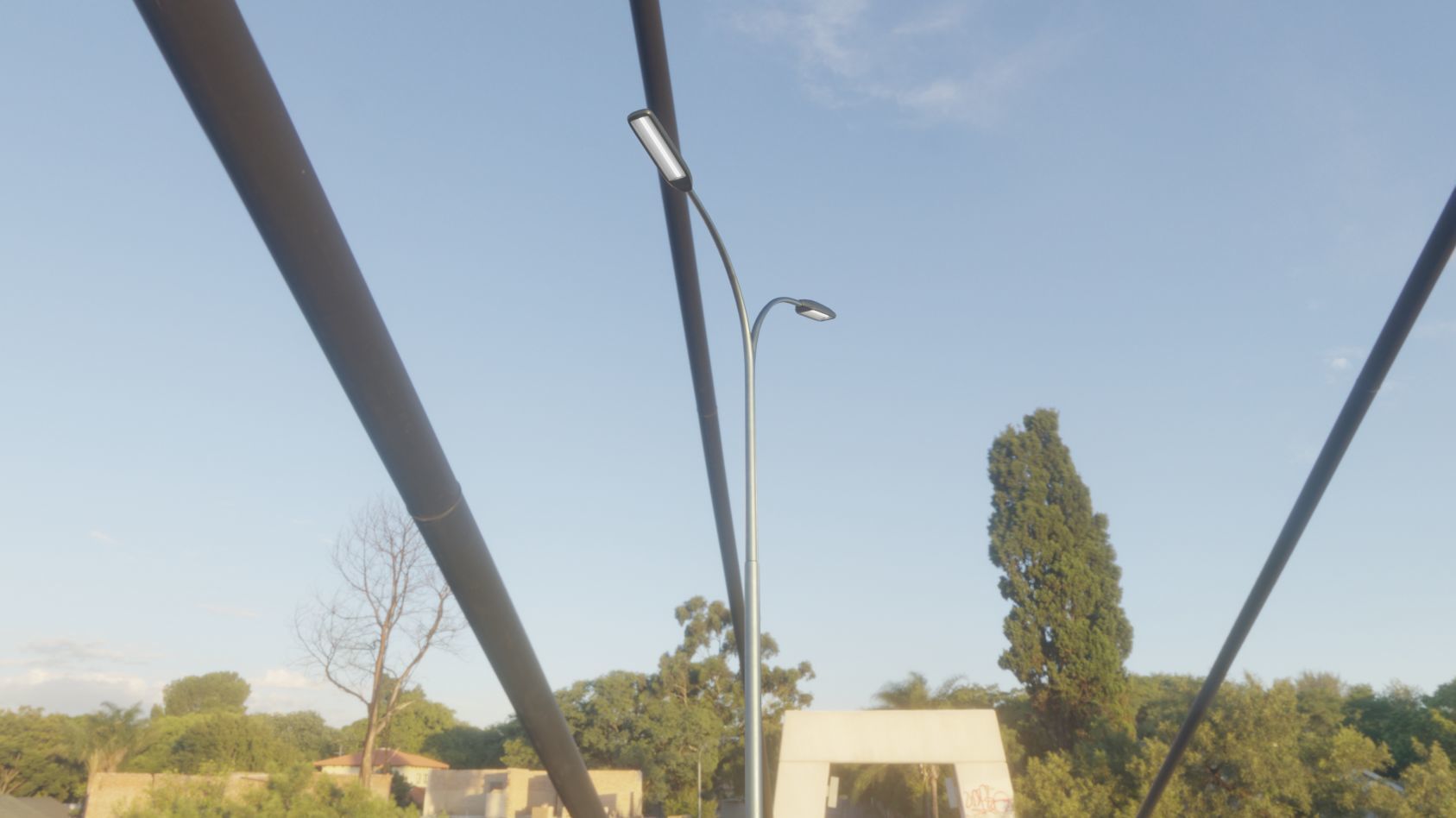 Street Light 11 version 10 6m with pole 4 Low-poly 3D model_70