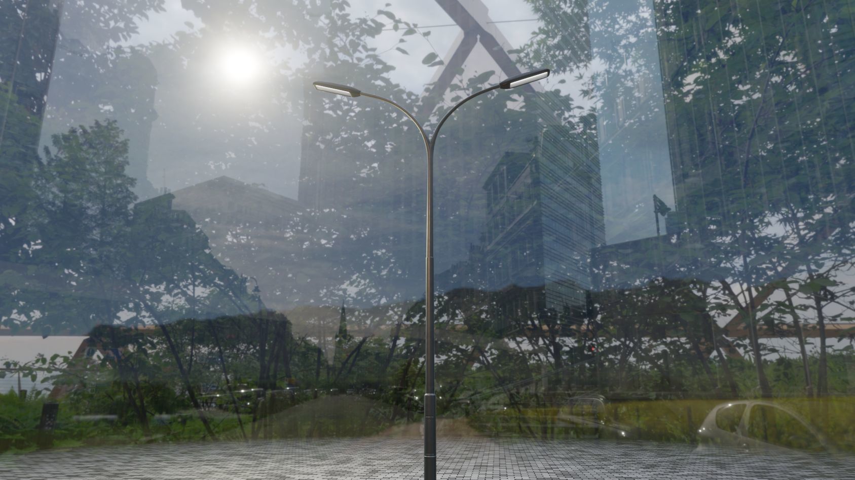 Street Light 11 version 10 6m with pole 4 Low-poly 3D model_28