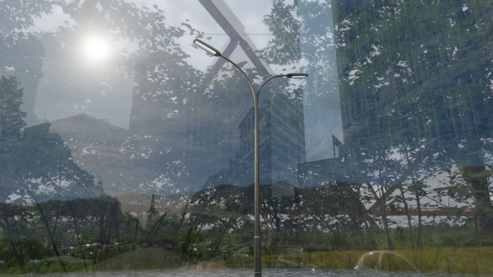 Street Light 11 version 10 6m with pole 4 Low-poly 3D model_58