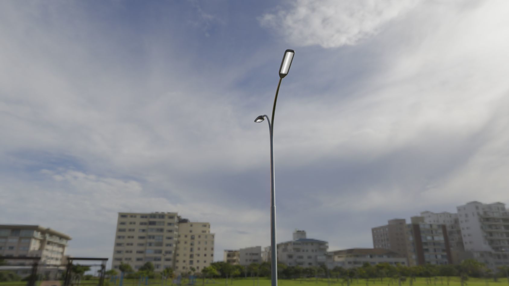 Street Light 11 version 10 6m with pole 4 Low-poly 3D model_34