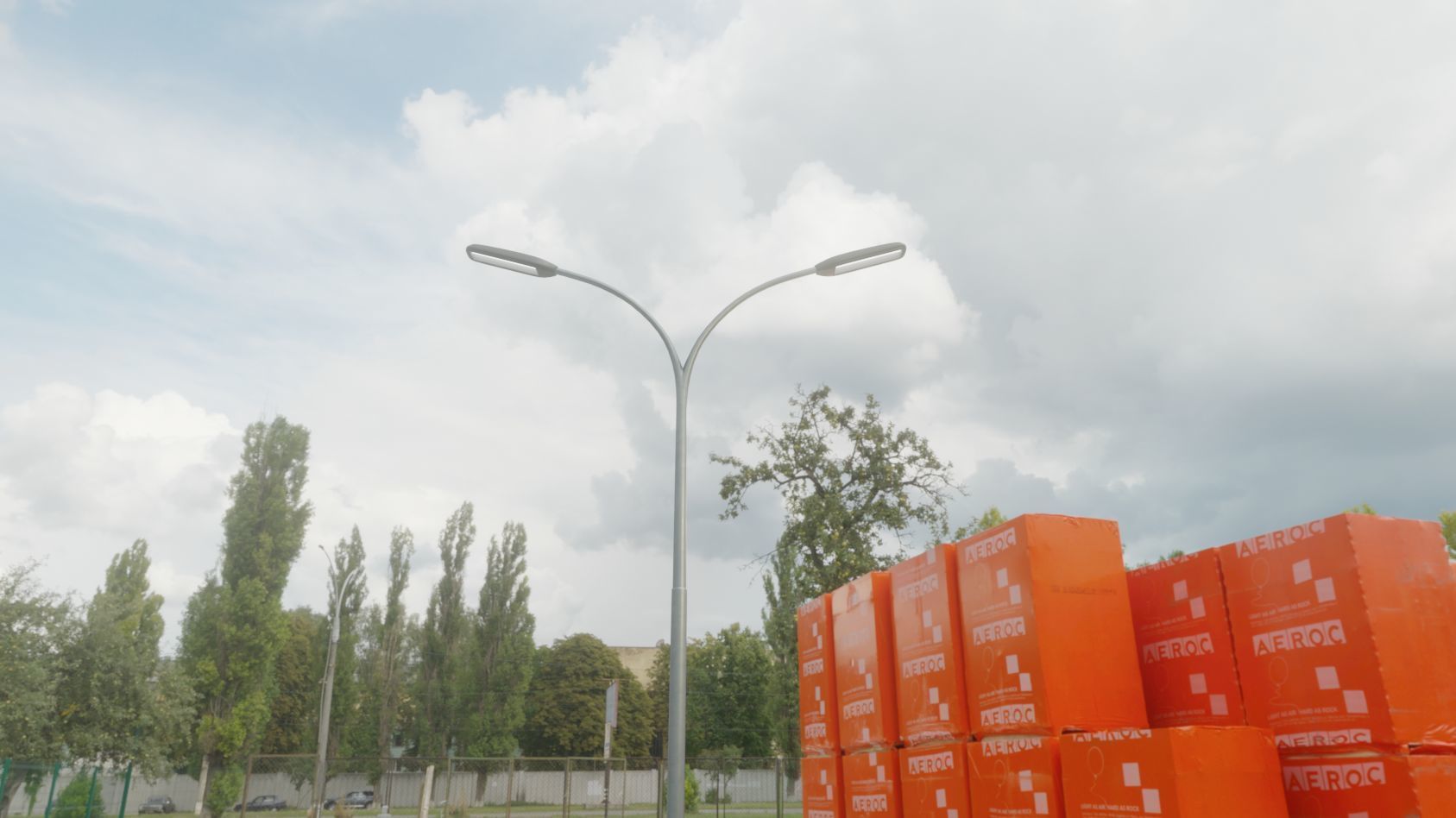 Street Light 11 version 10 6m with pole 4 Low-poly 3D model_12