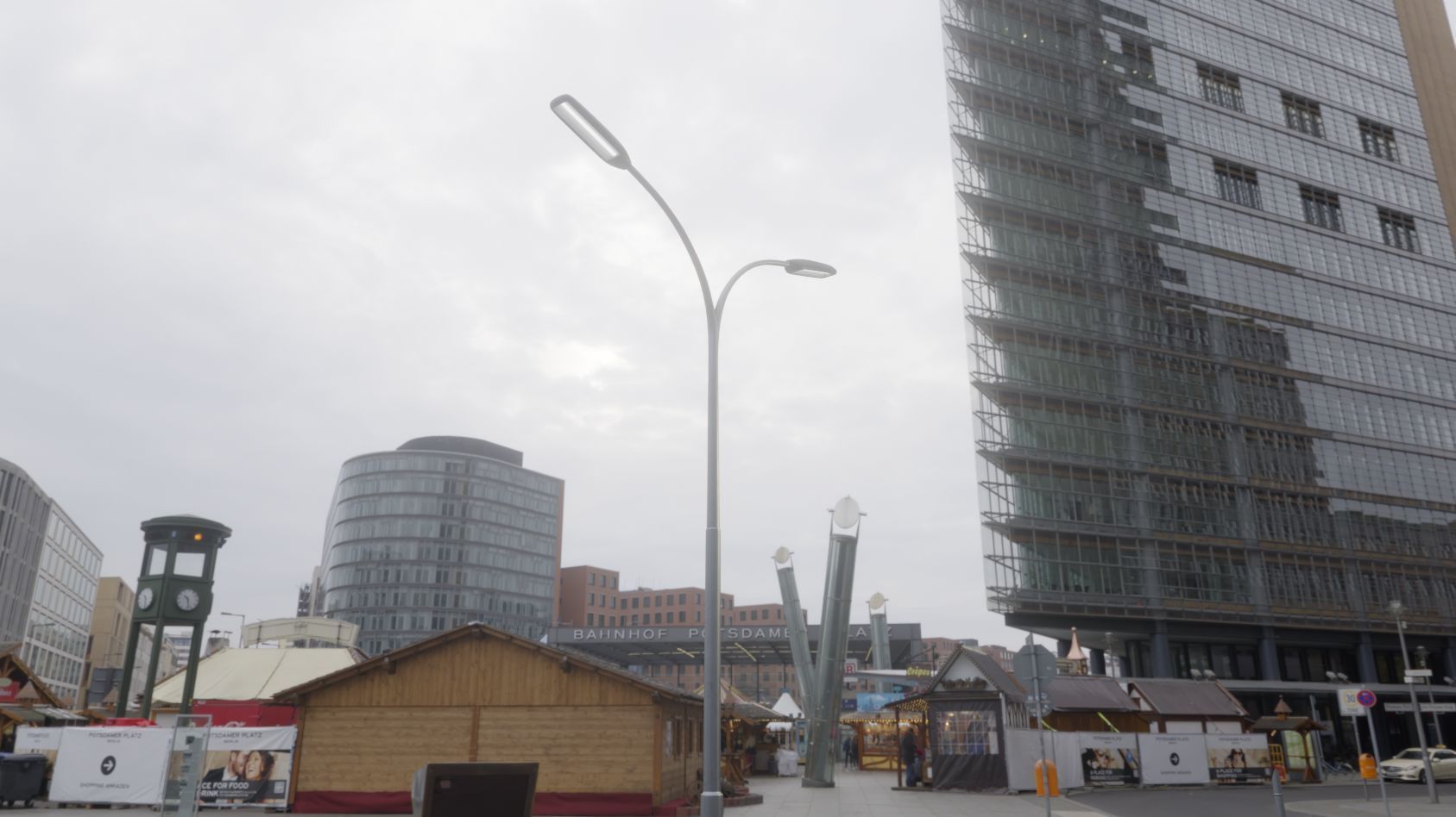 Street Light 11 version 10 6m with pole 4 Low-poly 3D model_1