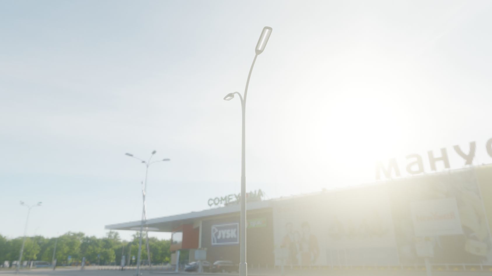 Street Light 11 version 10 6m with pole 4 Low-poly 3D model_3