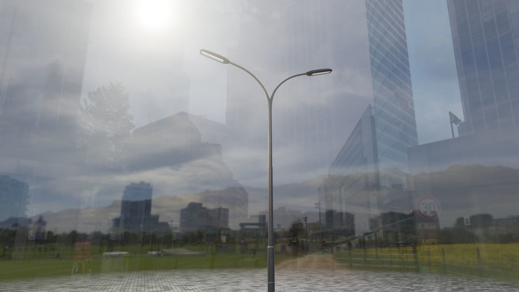 Street Light 11 version 10 6m with pole 4 Low-poly 3D model_59