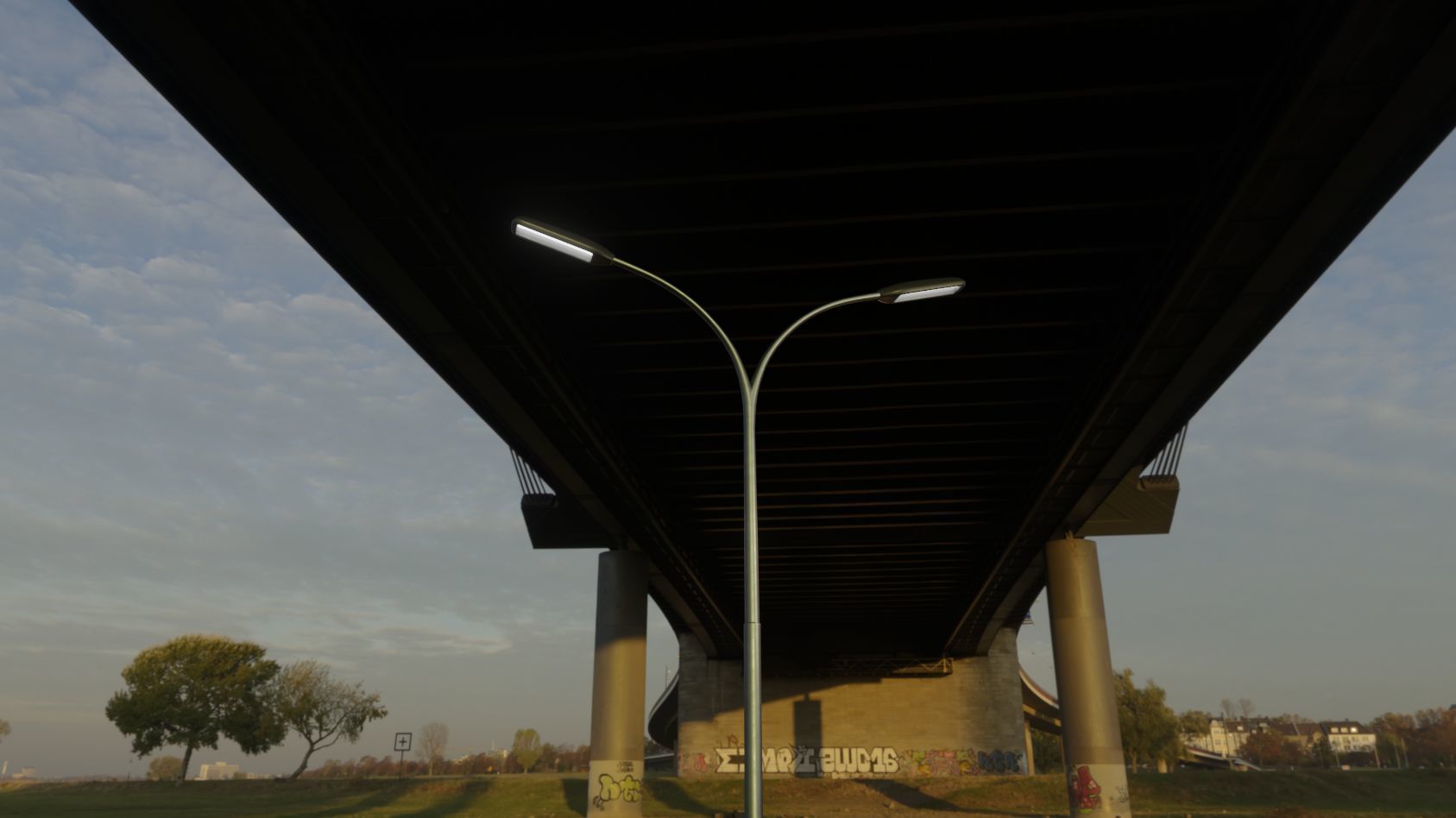 Street Light 11 version 10 6m with pole 4 Low-poly 3D model_42