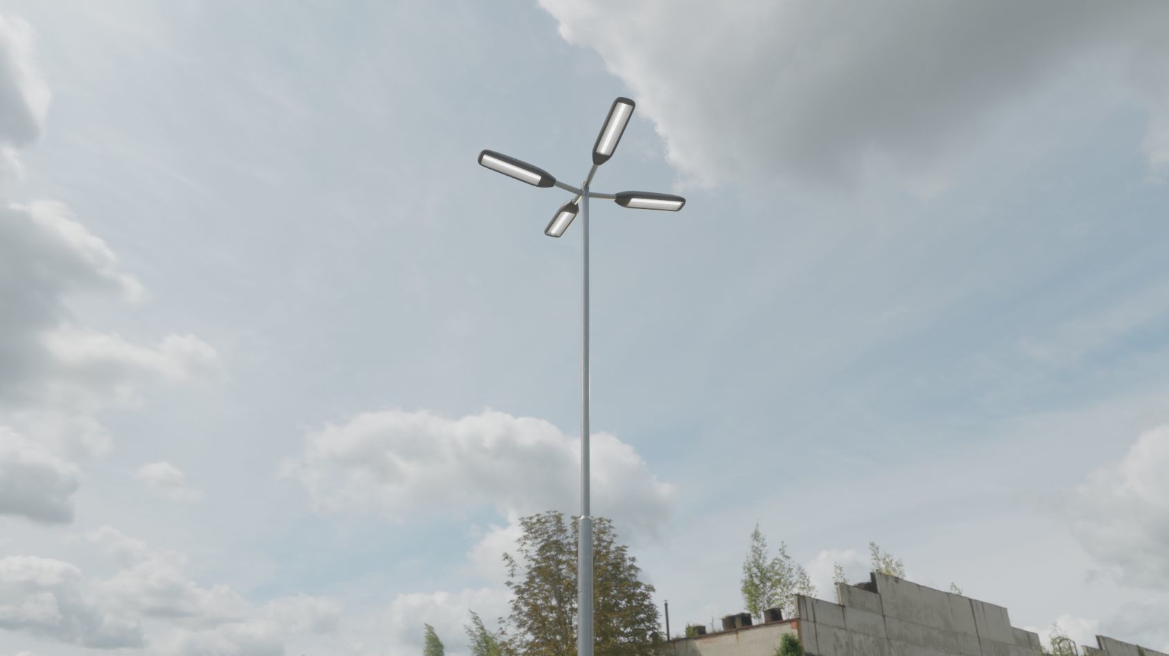 Street Light 11 version 9 5m with pole 2 Low-poly 3D model_1
