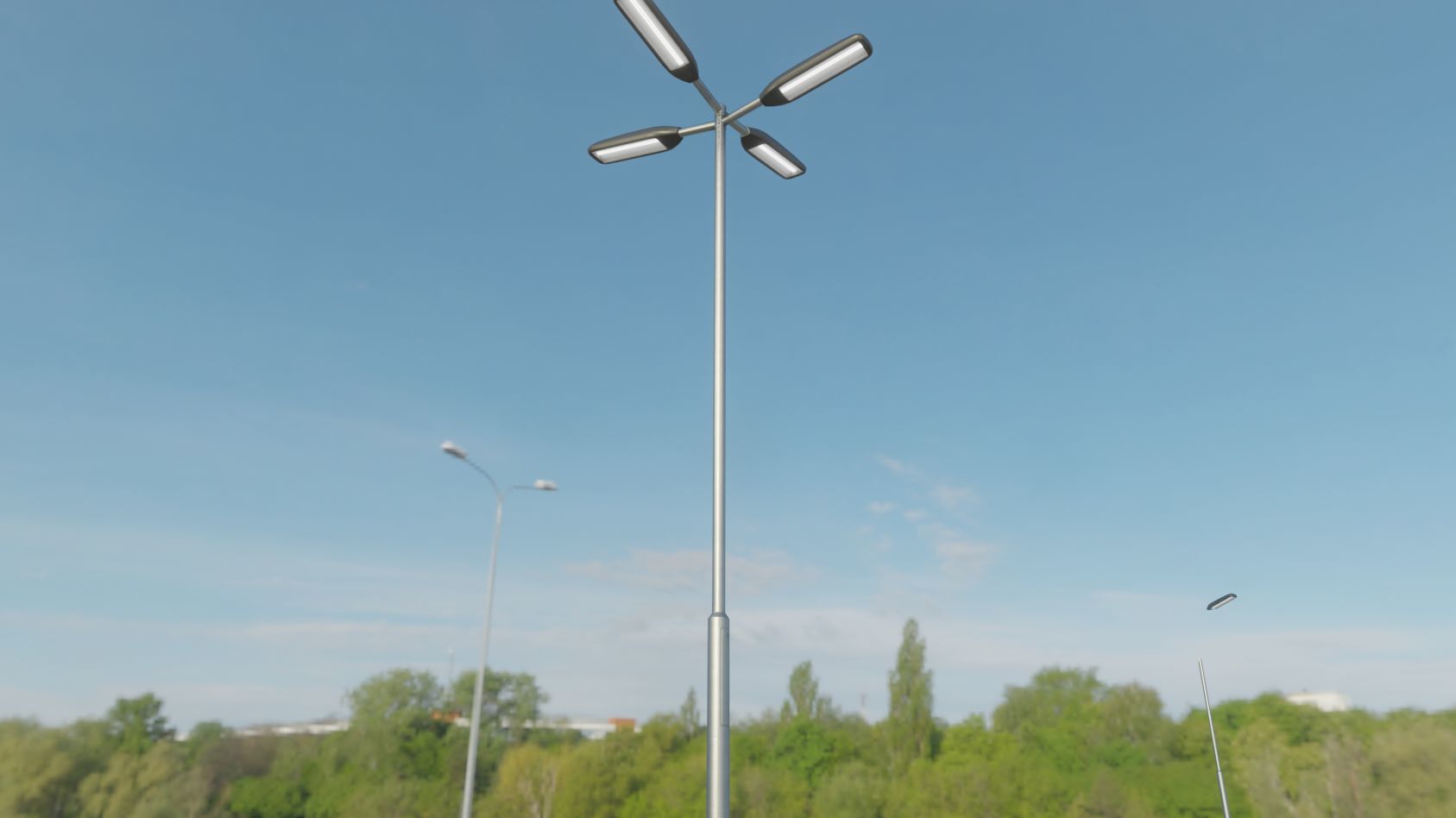 Street Light 11 version 9 5m with pole 2 Low-poly 3D model_56
