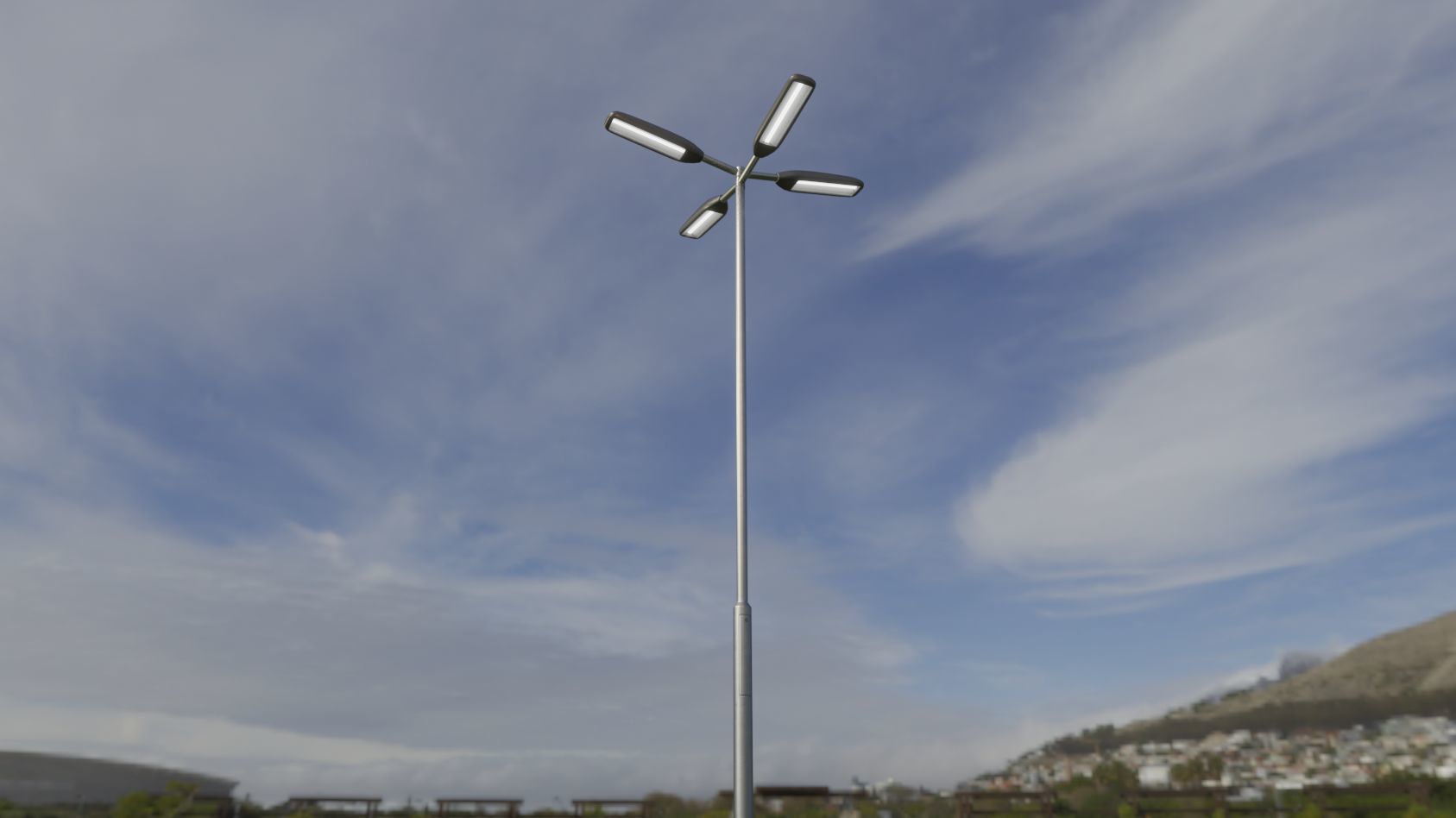 Street Light 11 version 9 5m with pole 2 Low-poly 3D model_59