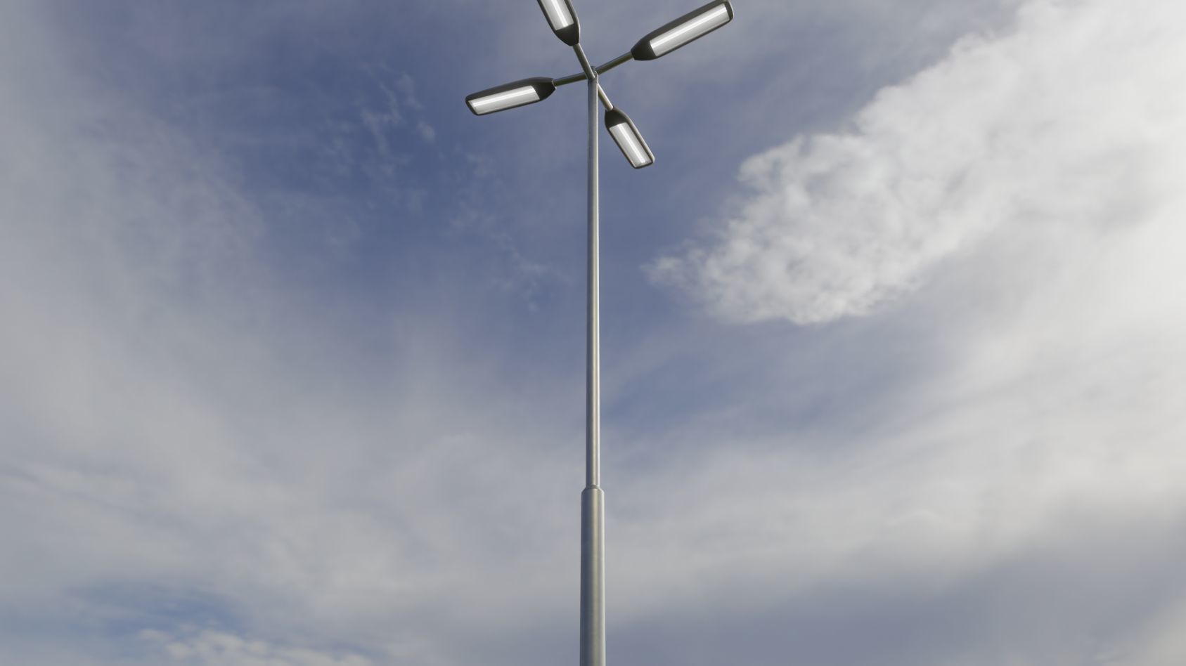 Street Light 11 version 9 5m with pole 2 Low-poly 3D model_15