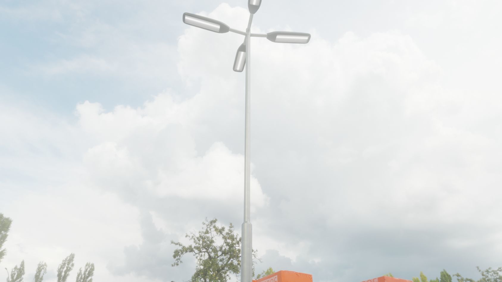 Street Light 11 version 9 5m with pole 2 Low-poly 3D model_22