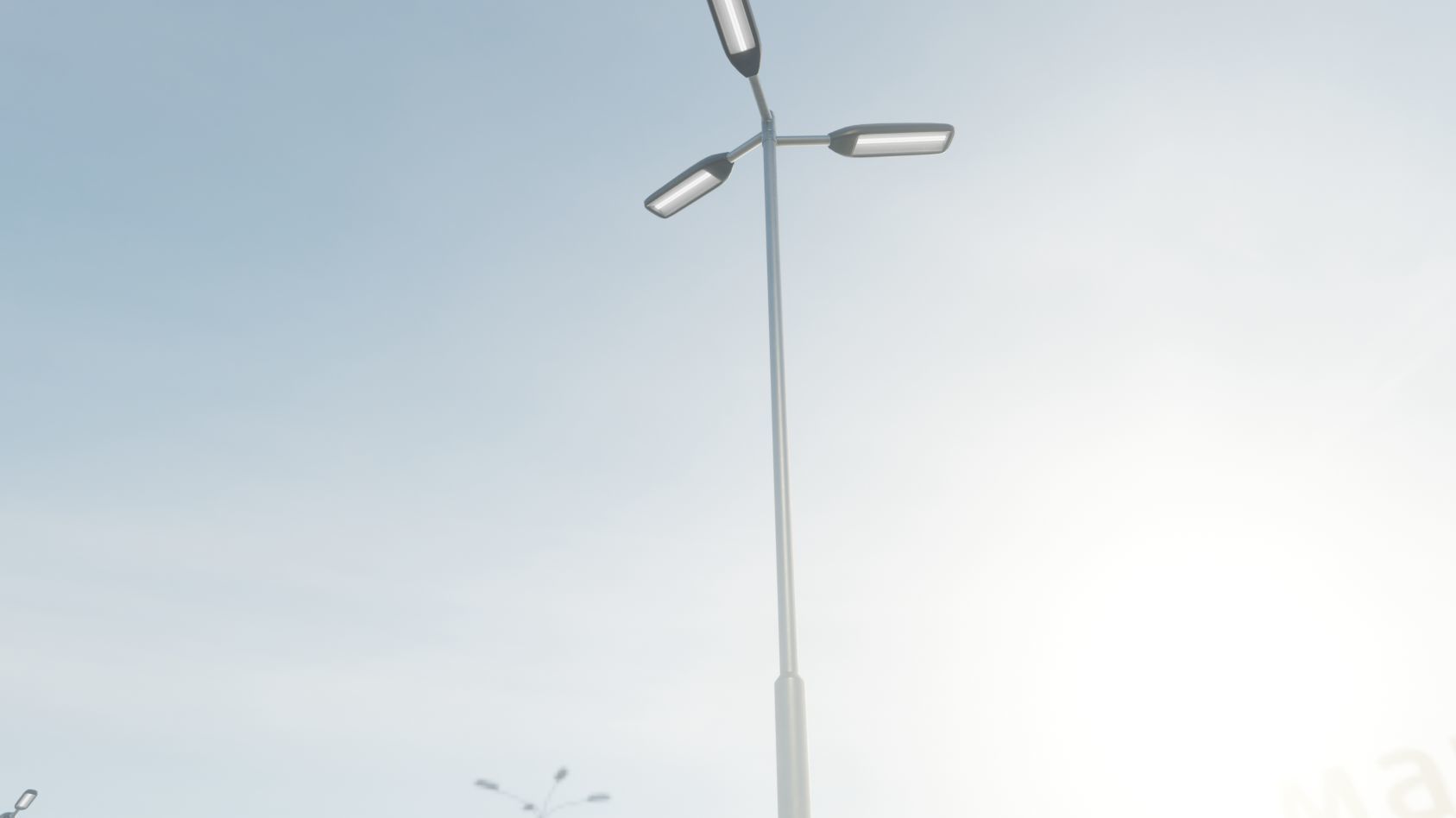 Street Light 11 version 8 5m with pole 2 Low-poly 3D model_51