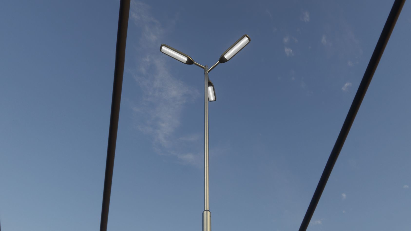 Street Light 11 version 8 5m with pole 2 Low-poly 3D model_90