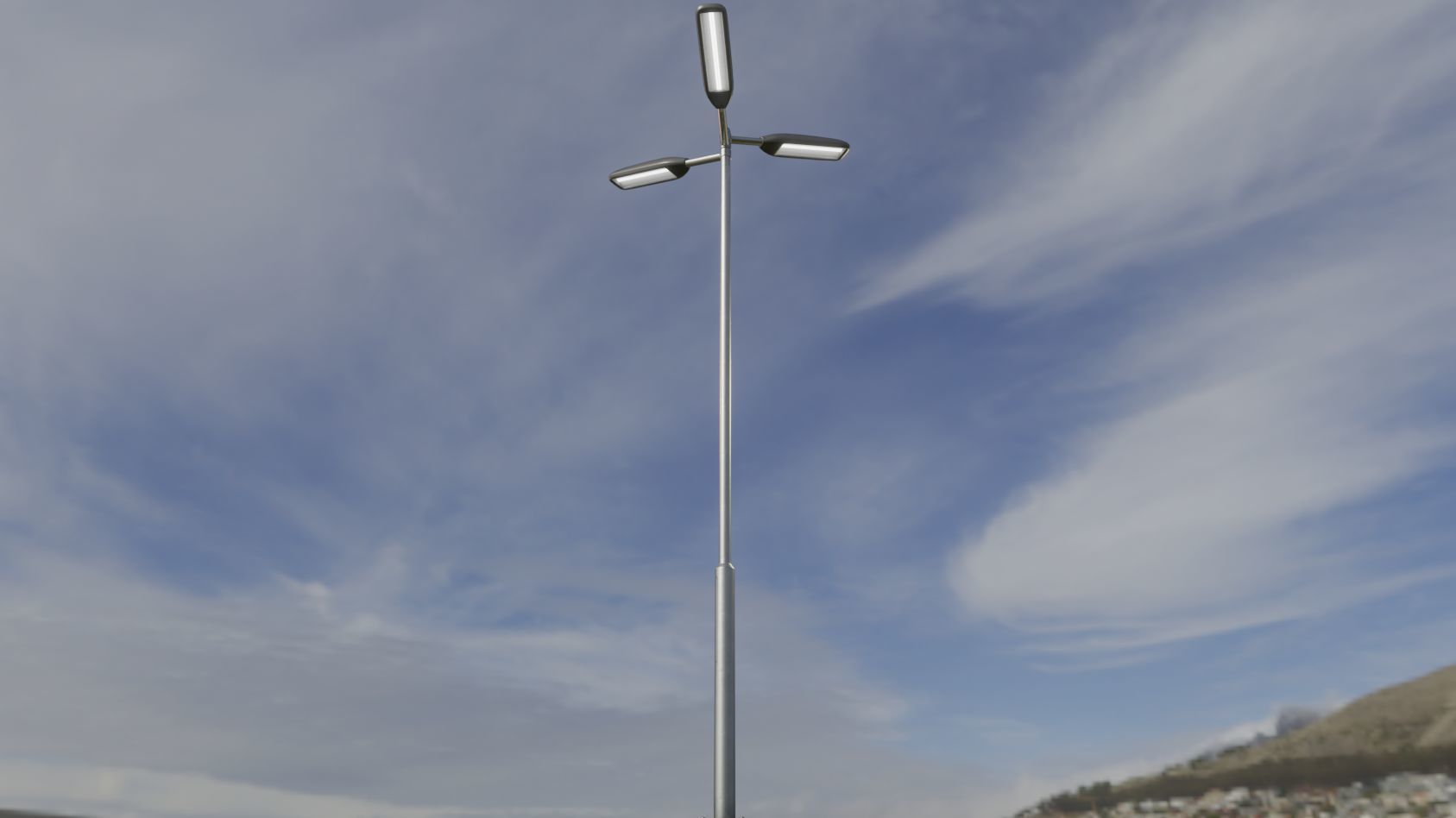 Street Light 11 version 8 5m with pole 2 Low-poly 3D model_39