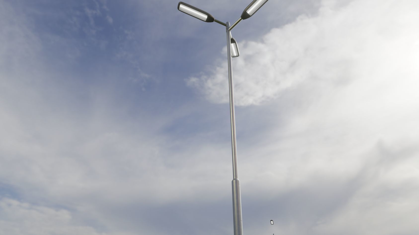 Street Light 11 version 8 5m with pole 2 Low-poly 3D model_25