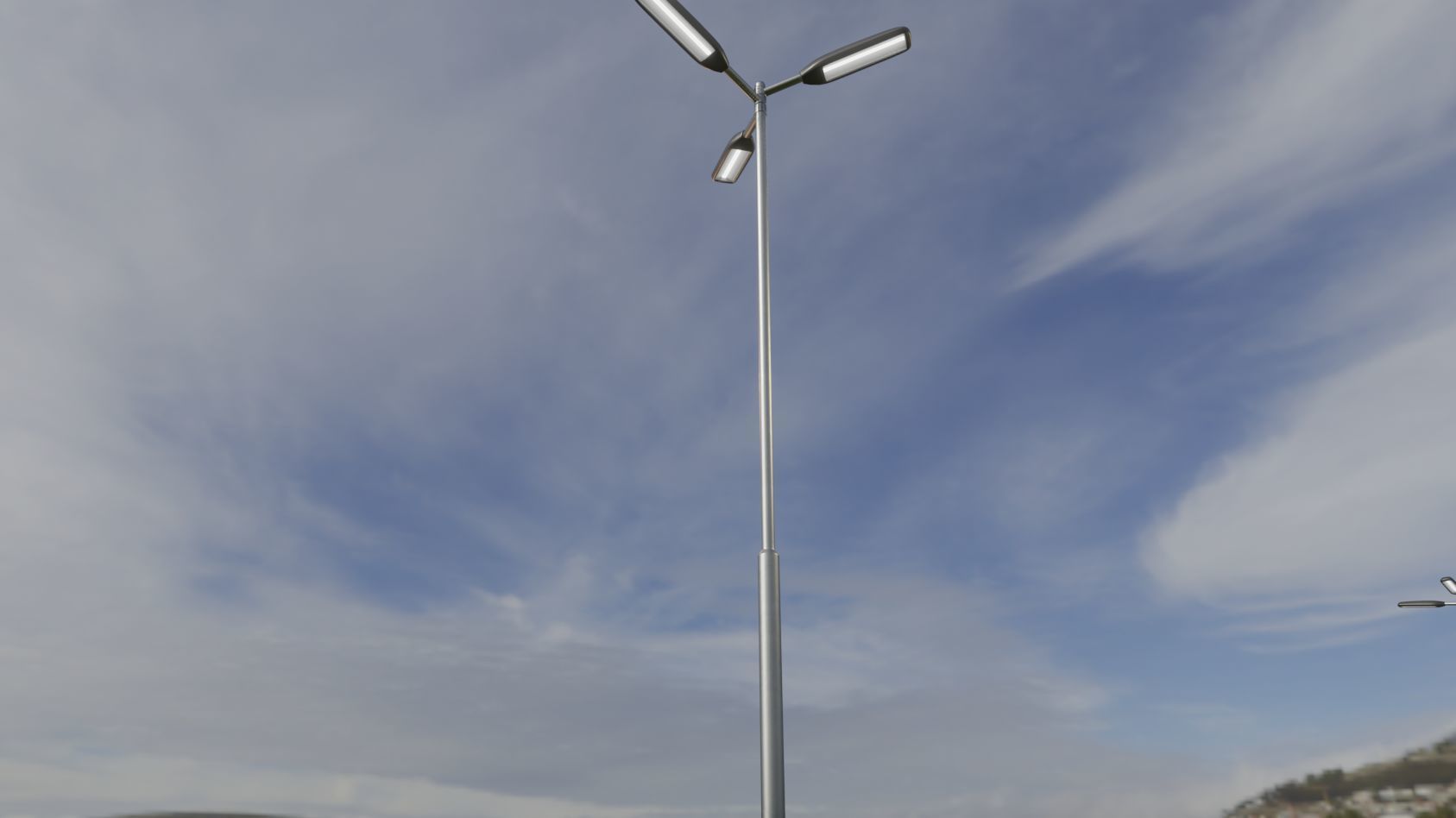 Street Light 11 version 8 5m with pole 2 Low-poly 3D model_13