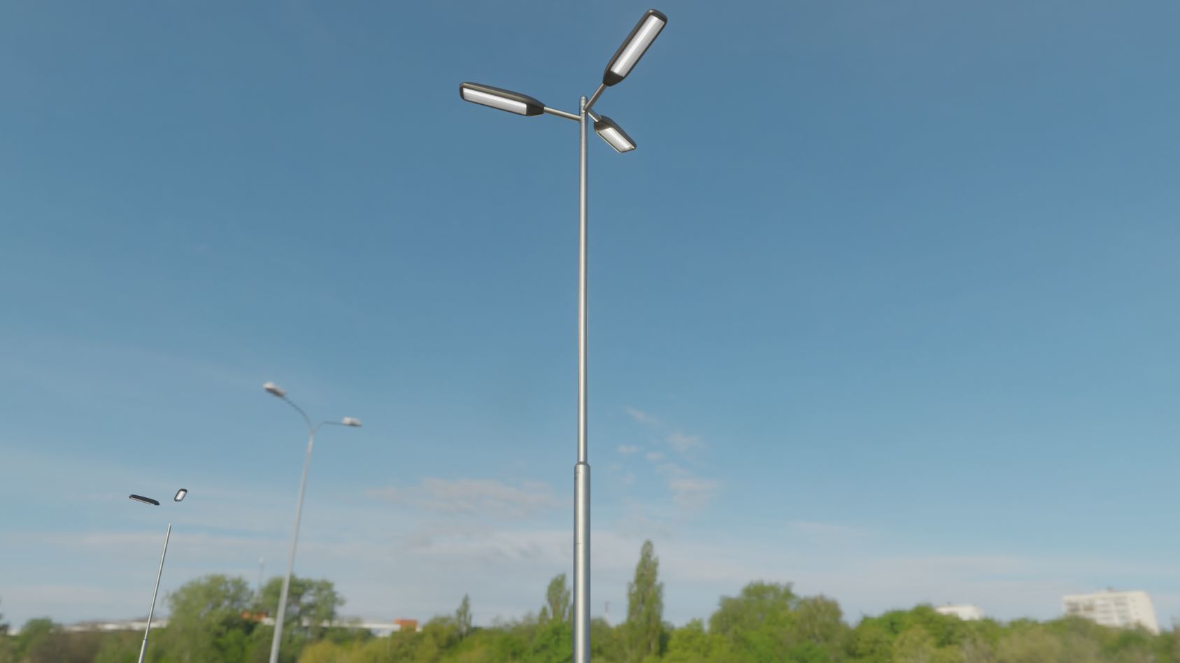Street Light 11 version 8 5m with pole 2 Low-poly 3D model_36