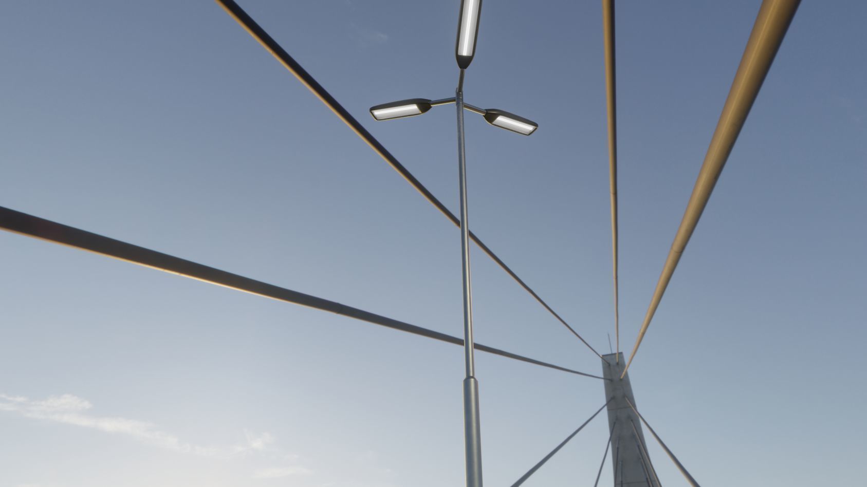 Street Light 11 version 8 5m with pole 2 Low-poly 3D model_3