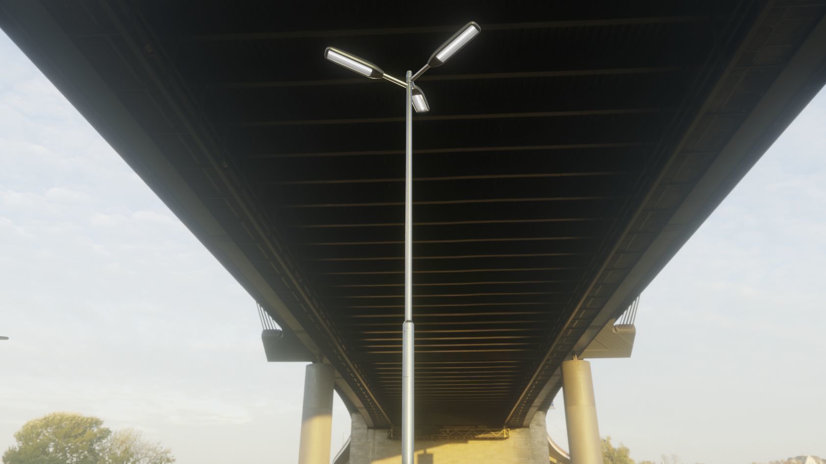 Street Light 11 version 8 5m with pole 2 Low-poly 3D model_7