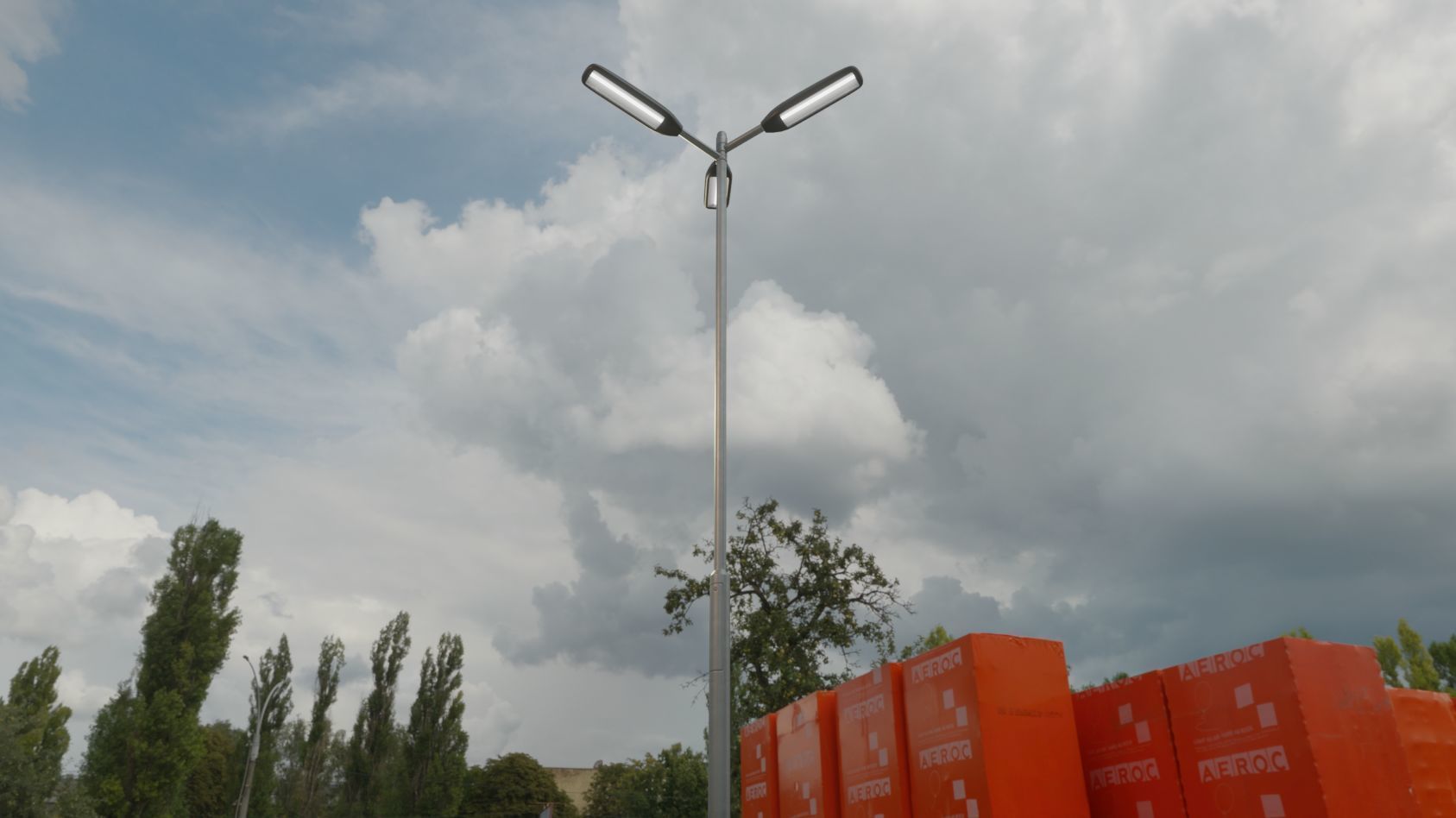 Street Light 11 version 8 5m with pole 2 Low-poly 3D model_6