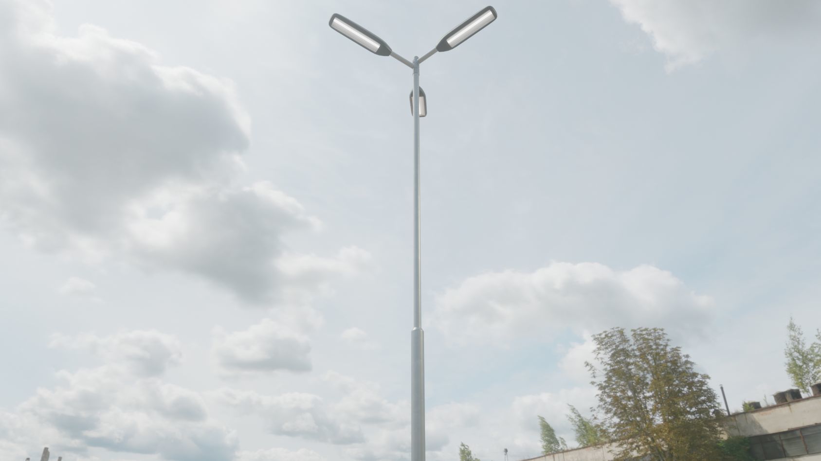 Street Light 11 version 8 5m with pole 2 Low-poly 3D model_43