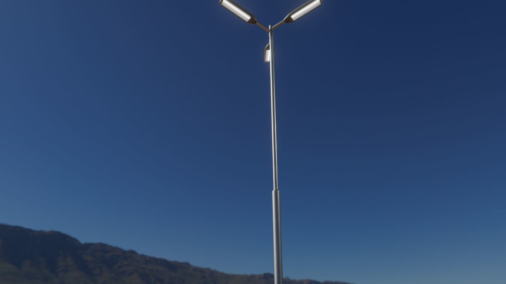 Street Light 11 version 8 5m with pole 2 Low-poly 3D model_14