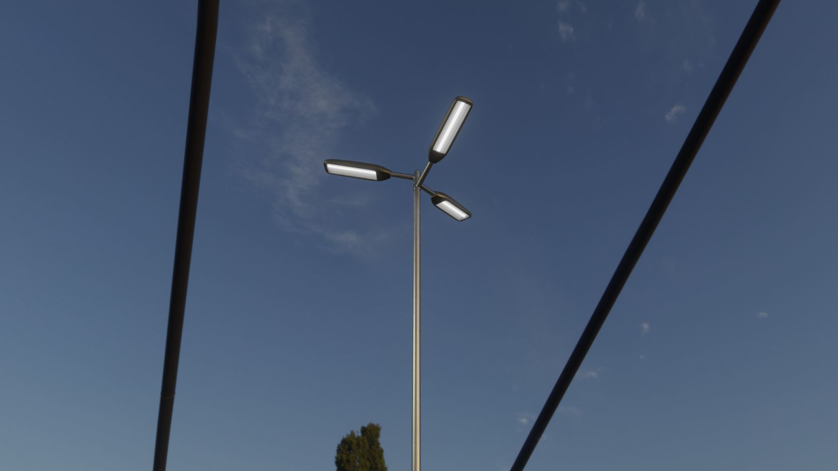 Street Light 11 version 8 5m with pole 2 Low-poly 3D model_60