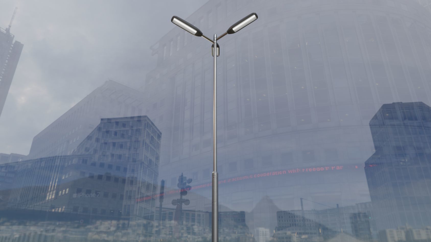 Street Light 11 version 8 5m with pole 2 Low-poly 3D model_34