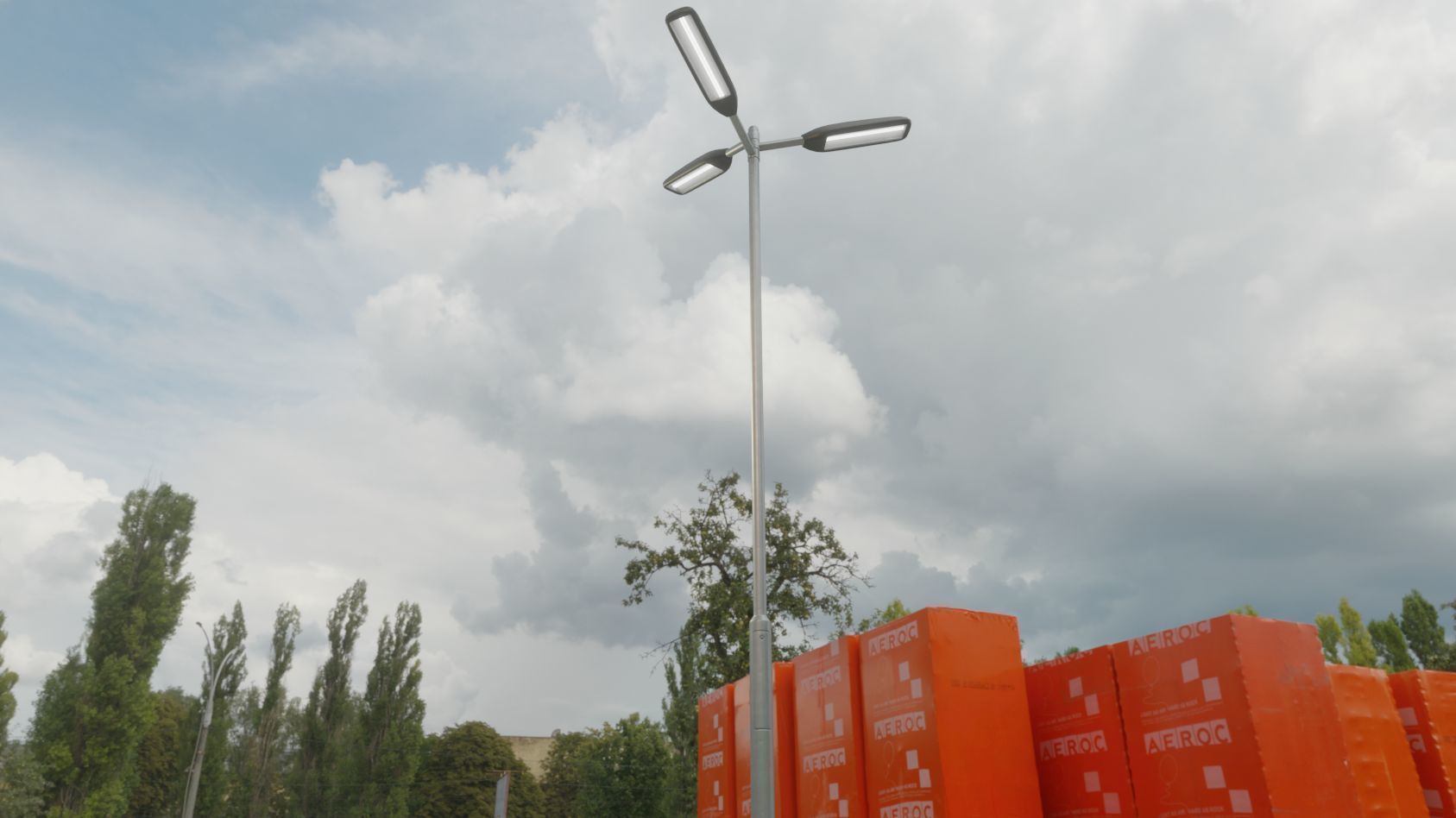 Street Light 11 version 8 5m with pole 2 Low-poly 3D model_31