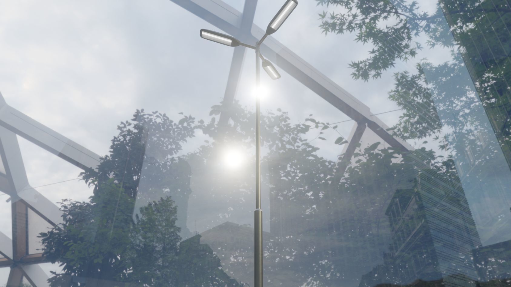 Street Light 11 version 8 5m with pole 2 Low-poly 3D model_78