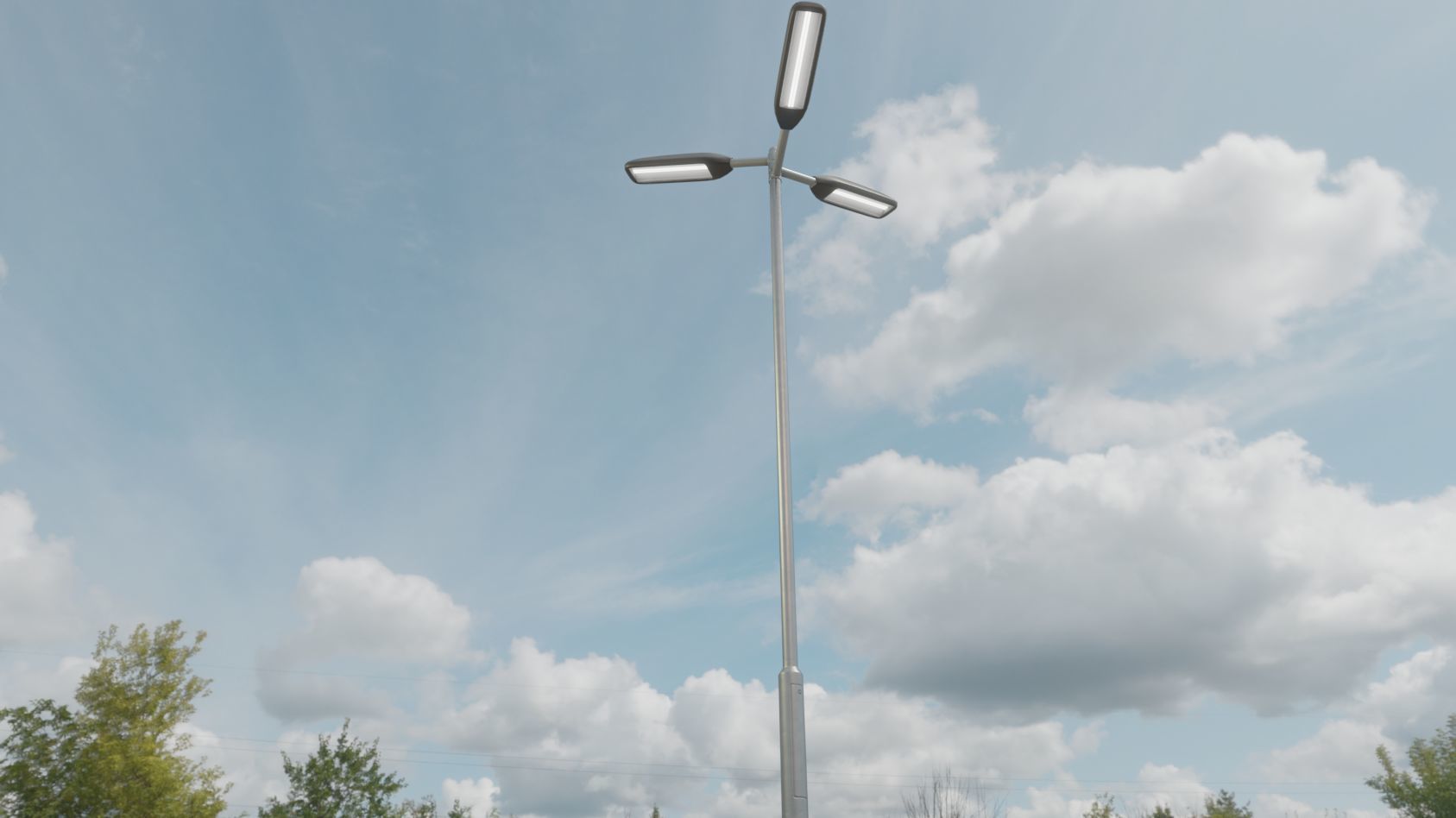 Street Light 11 version 8 5m with pole 2 Low-poly 3D model_28