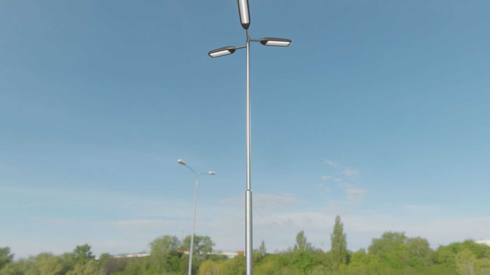Street Light 11 version 8 5m with pole 2 Low-poly 3D model_10