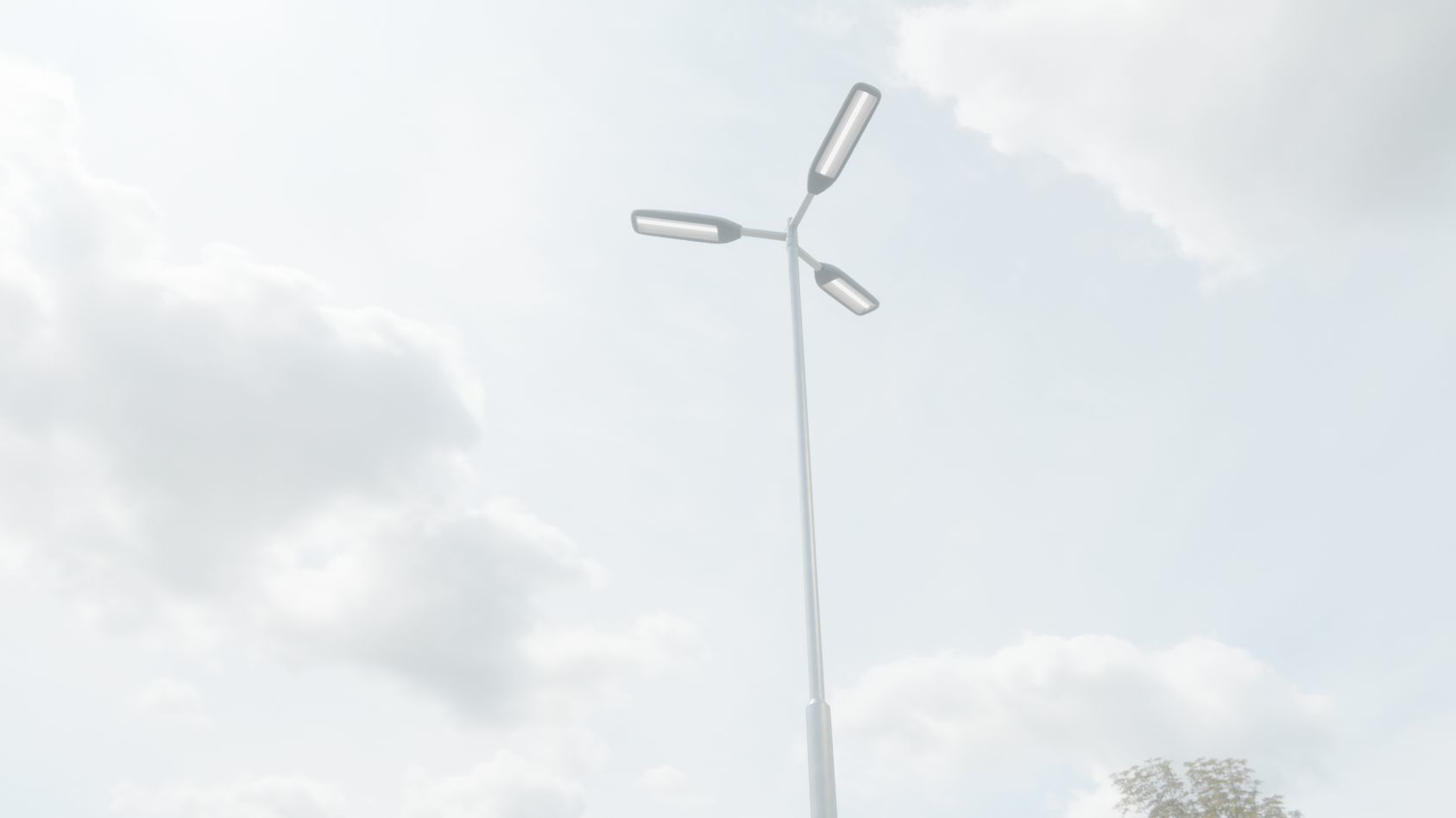 Street Light 11 version 8 5m with pole 2 Low-poly 3D model_15
