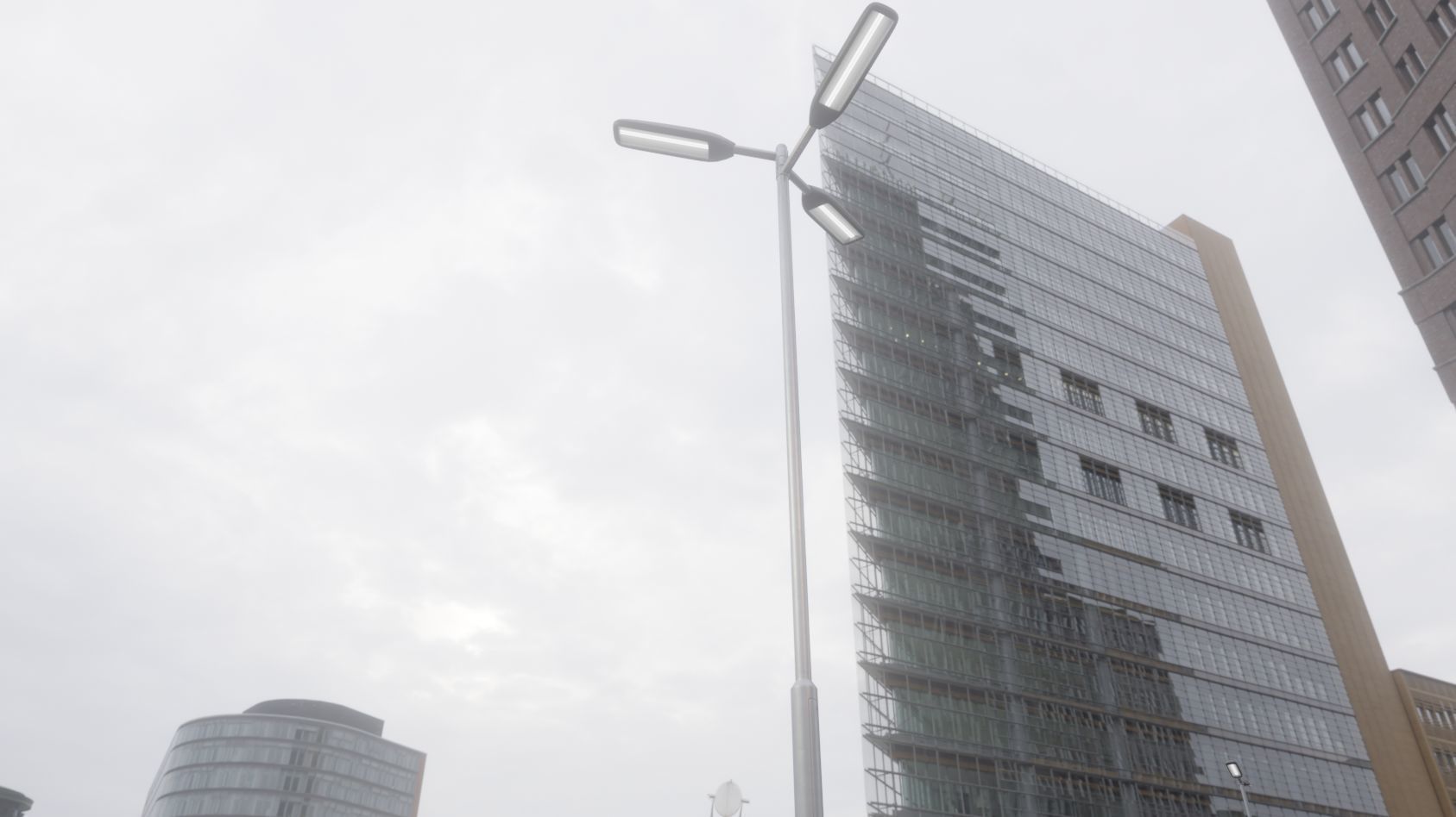 Street Light 11 version 8 5m with pole 2 Low-poly 3D model_1