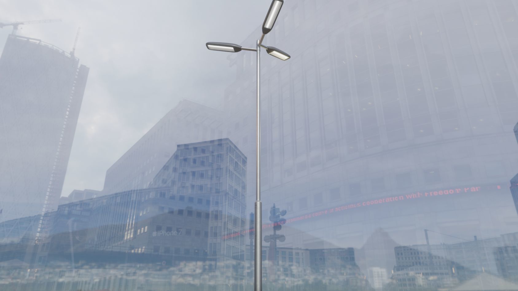 Street Light 11 version 8 5m with pole 2 Low-poly 3D model_9