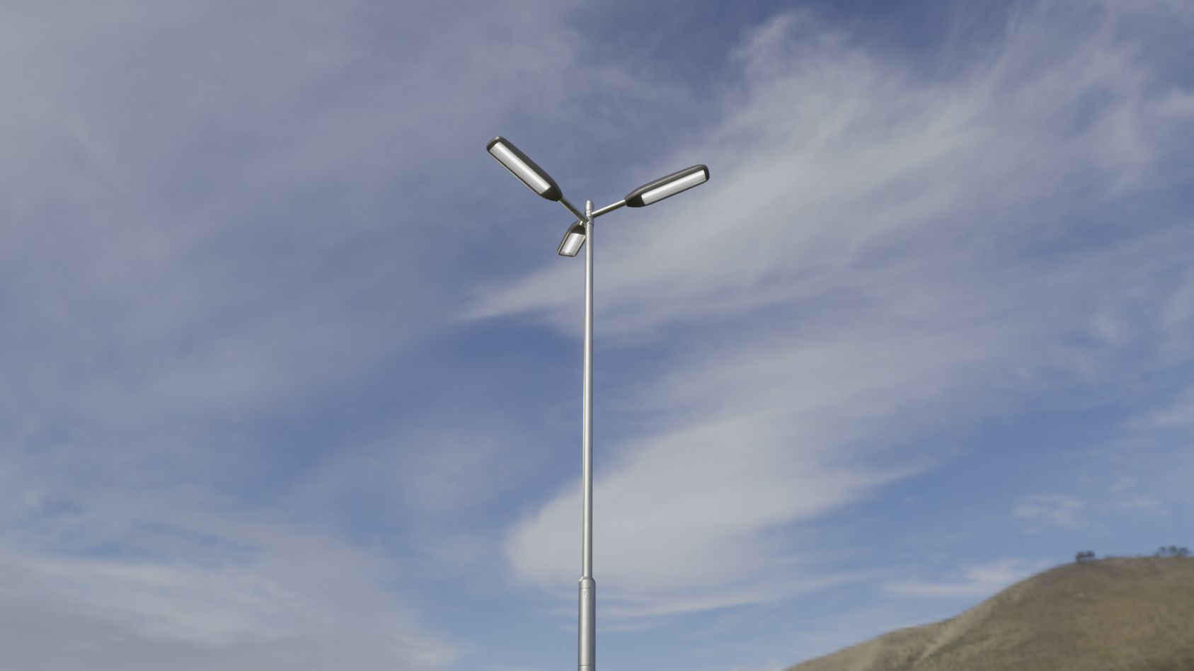 Street Light 11 version 8 5m with pole 2 Low-poly 3D model_99