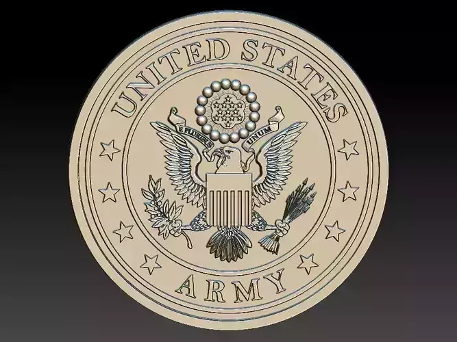 United States Army American Eagle 3D STL Model for CNC Router 
