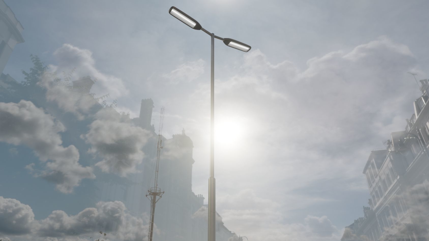 Street Light 11 version 7 5m with pole 2 Low-poly 3D model_31