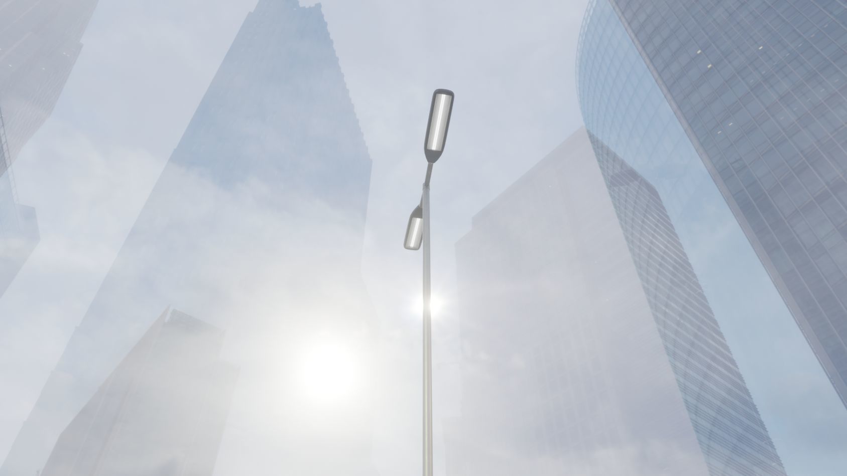 Street Light 11 version 7 5m with pole 2 Low-poly 3D model_90