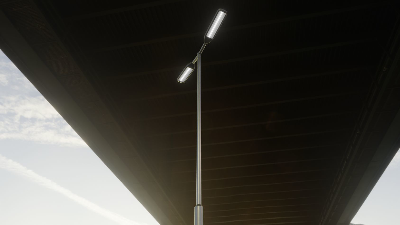 Street Light 11 version 7 5m with pole 2 Low-poly 3D model_88
