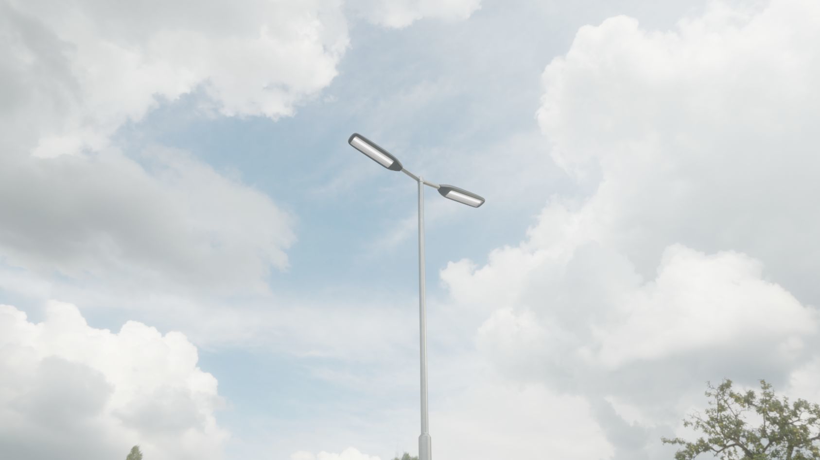 Street Light 11 version 7 5m with pole 2 Low-poly 3D model_12