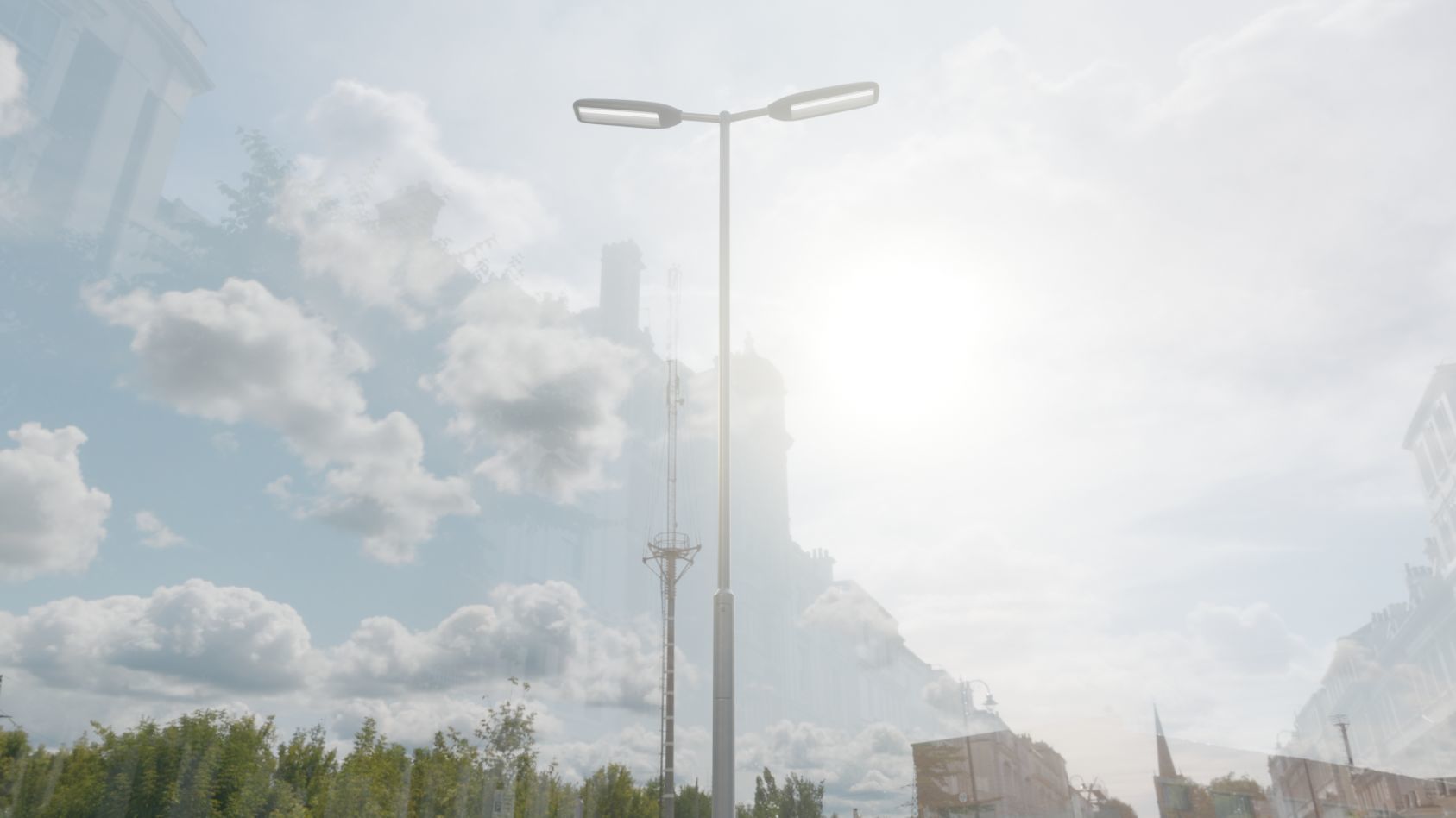 Street Light 11 version 7 5m with pole 2 Low-poly 3D model_2